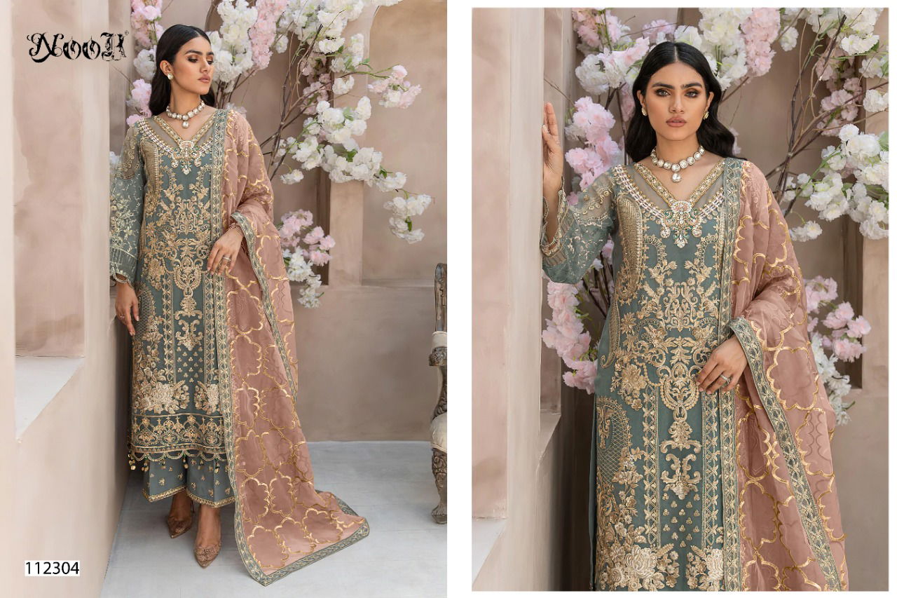Noor Imrozia Embroidery Georgette Heavy Festive Wear Pakistani Salwar Kameez Collection